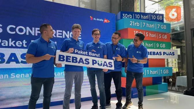 <p>Peluncuran Paket Internet Bebas Puas XL Axiata di Jakarta, Rabu (5/4/2024). (/ Yuslianson)</p>