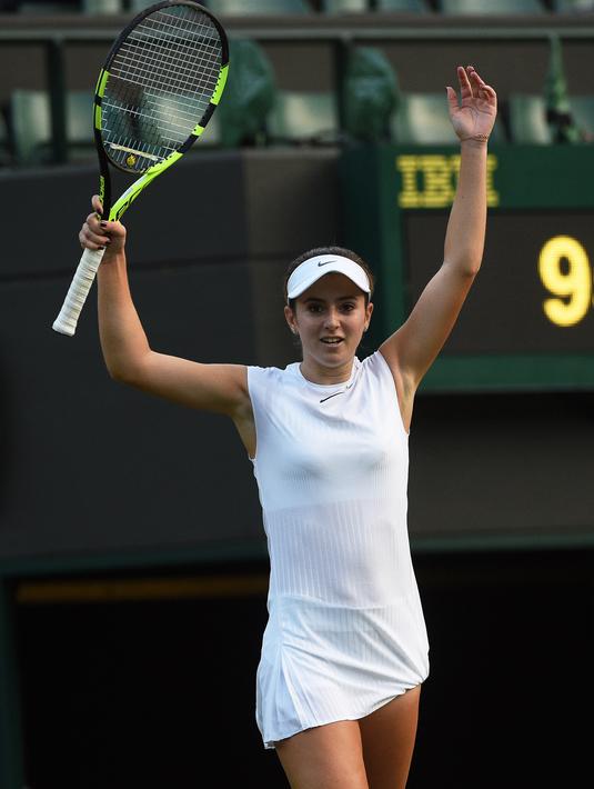 Catherine Bellis adalah petenis kelahiran 8 April 1999 (18 tahun) di San Francisco, California, Amerika Serikat, Wimbledon 2017 merupakan kali pertama keikutsertaan Bellis. (EPA/Facundo Arrizabalaga)