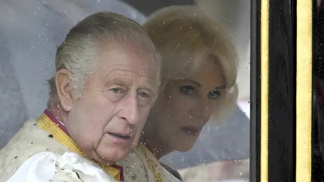 Raja Charles III dan Ratu Camilla. (Toby Melville, Pool via AP)