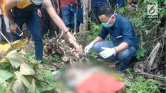 Sesosok jasad wanita di Cianjur, Jawa Barat Minggu sore, ditemukan tewas didalam semak-semak.