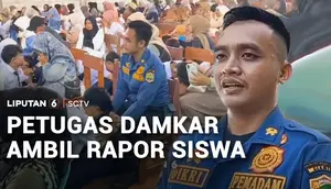 Sedih! Petugas Damkar Gantikan Orang Tua Siswa saat Ambil Rapor dan Ijazah