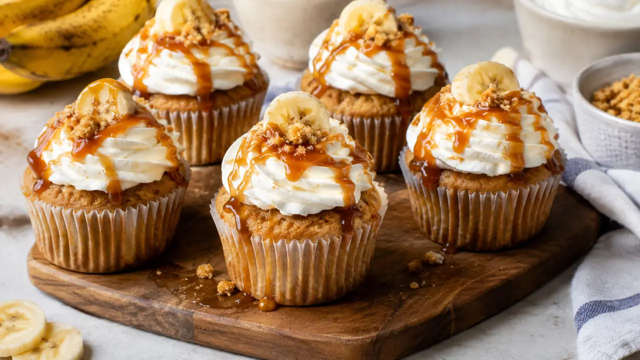 Resep Cupcake Pisang Karamel dengan Krim Susu