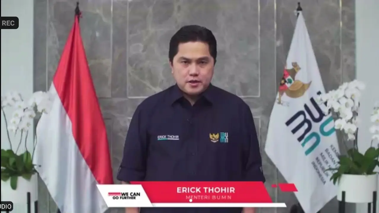 Menteri BUMN Erick Thohir dalam  pembukaan Webinar Kementerian PUPR dan SIG, Kamis (28/10/2021).