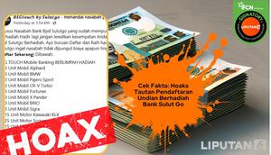 Cek fakta tautan pendaftaran undian berhadiah Bank Sulsel Go