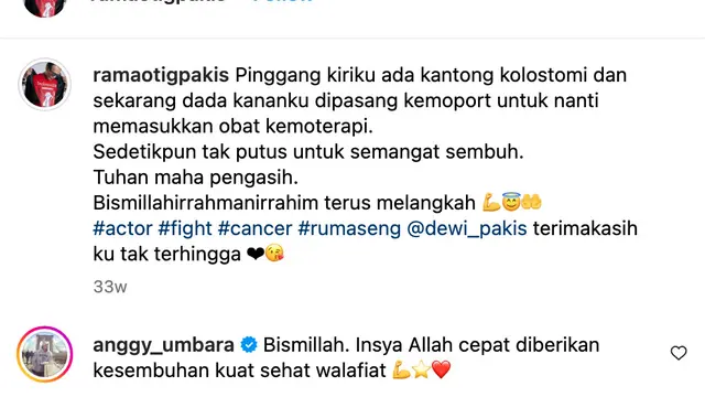 Unggahan Otig Pakis. (Foto: Dok. Instagram @ramaotigpakis)