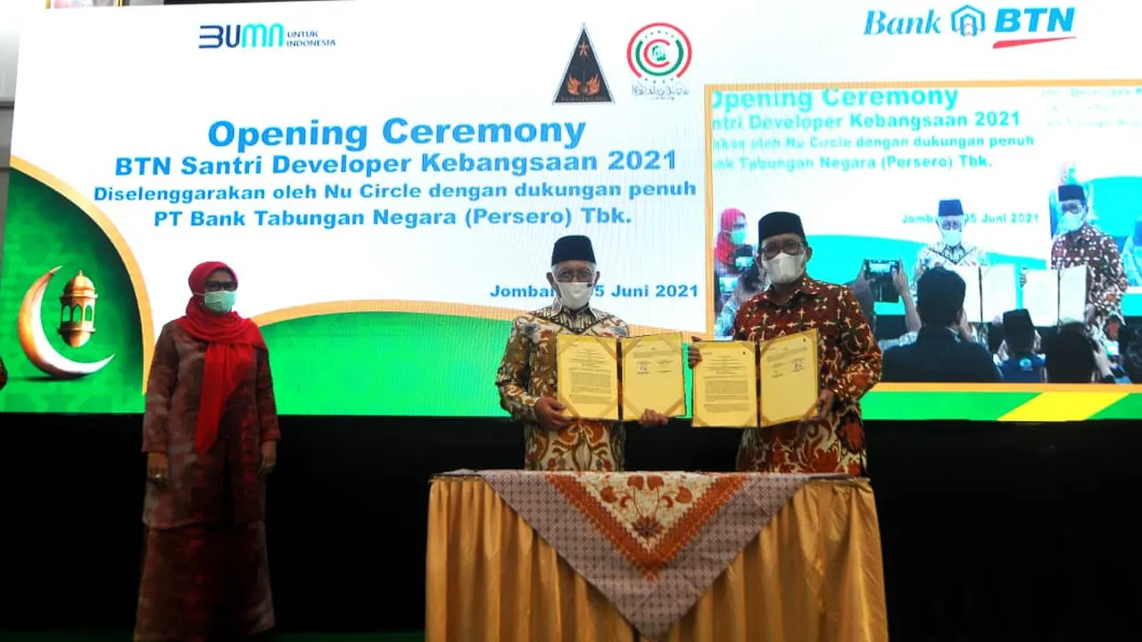 BTN menggandeng Pondok Pesantren Tebuireng di Jombang, Jawa Timur menggelar Pelatihan BTN Santri Developer Kebangsaan 2021