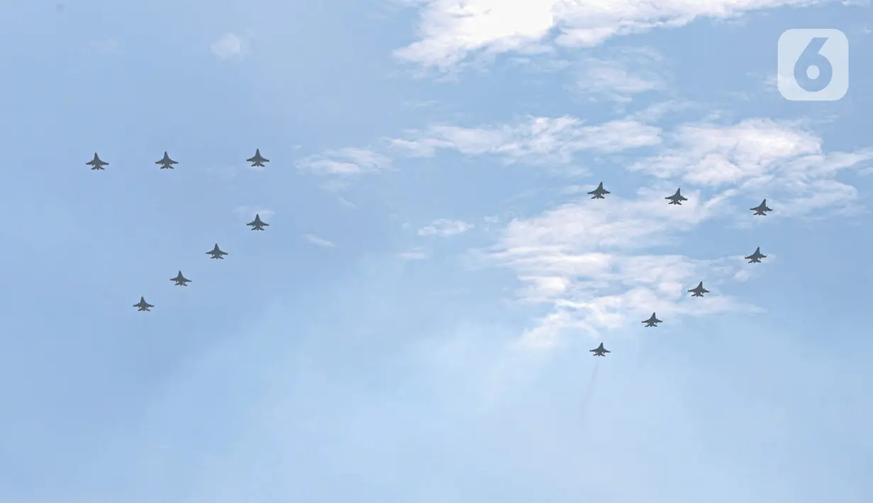 Peringatan HUT TNI AU ke-77 nantinya akan dimulai dengan upacara, yang rencananya dipimpin langsung oleh Panglima, Laksamana TNI Yudo Margono. (Liputan6.com/Faizal Fanani)