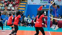 Momen Timnas voli putri Indonesia menutup putaran pertama SEA V League 2023 dengan mengalahkan tuan rumah Filipina 3-0, Minggu (6/8/2023) sore WIB. (Dokumentasi PBVSI)