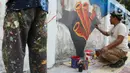 Seniman menyelesaikan pembuatan mural bertema biota laut pada dinding di kawasan Cideng, Jakarta, Rabu (29/11/2023). Mural dibuat guna memperindah sekaligus penataan kawasan Kelurahan Cideng, Jakarta Pusat. (Liputan6.com/Herman Zakharia)