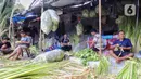 Menjelang lebaran, sejumlah pedagang musiman mulai menjajakan kulit ketupat. (Liputan6.com/Angga Yuniar)