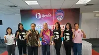 Konferensi pers pengumuman Srikandi Cup yang berhasil menggaet sponsor untuk kompetisi 2017-2018  di di Gedung UGM Samator Pendidikan Jakarta, Kamis (11/1/2018), Kamis (11/1/2018). (Humas Srikandi Cup)