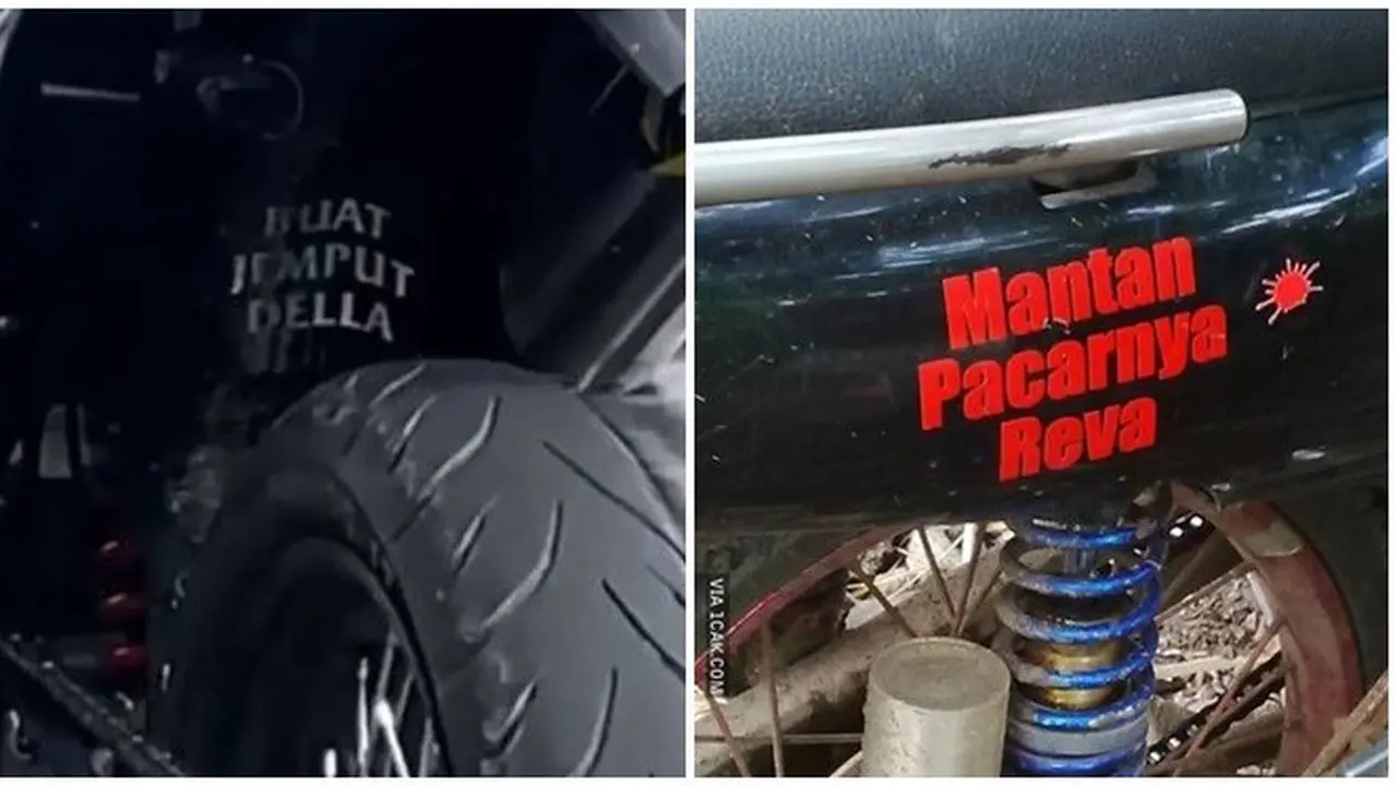 6 Tulisan di Motor untuk Pacar Ini Bikin Tepuk Jidat