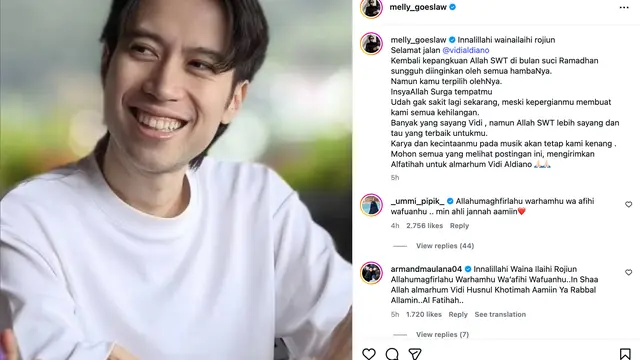 Unggahan Melly Goeslaw. (Foto: Dok. Instagram @melly_goeslaw)