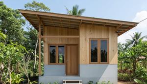 Model Rumah Sederhana dengan Atap Miring ke Belakang. Foto: Gemini