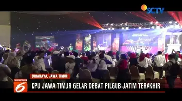 Debat terakhir pasangan Cagub dan Cawagub Jawa Timur, berlangsung menarik. Selain adu gagasan dan program, kedua pasangan calon, yaitu Khofifah - Emil dan Gus Ipul - Puti,  juga menyampaikan pesan kepada warga Jawa Timur. Apa itu?