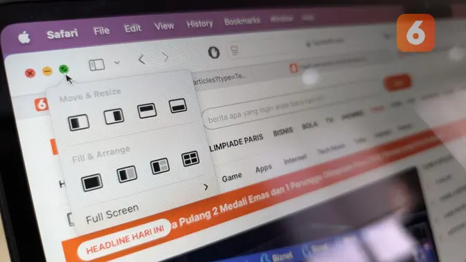 <p>Fitur Tiling di macOS Sequoia. (Liputan6.com/ Yuslianson)</p>