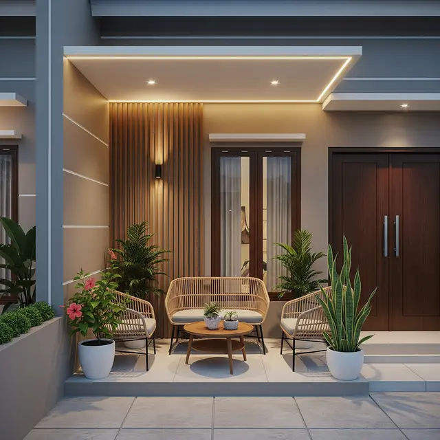 9 Desain Teras Rumah Kecil Tanpa Pilar Depan, Tampil Modern dan Lapang