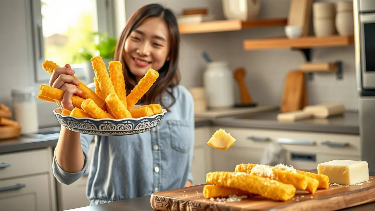 cara membuat stik keju