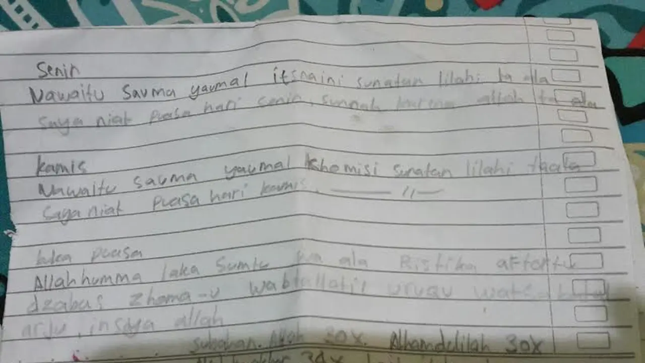 Bacaan amalan yang ditemukan di dompet seorang ABG yang diduga pengikut Mahesa Kurung