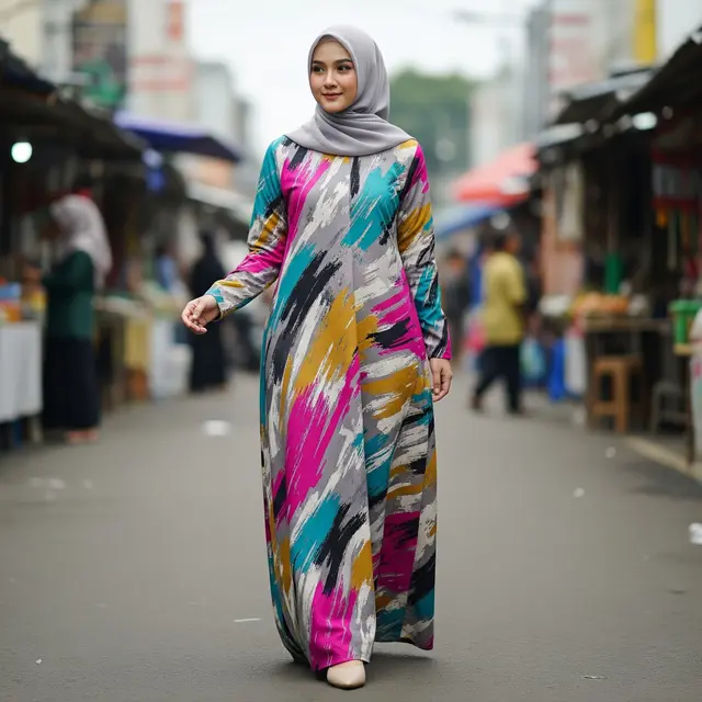 Model Gamis Corak Terbaru
