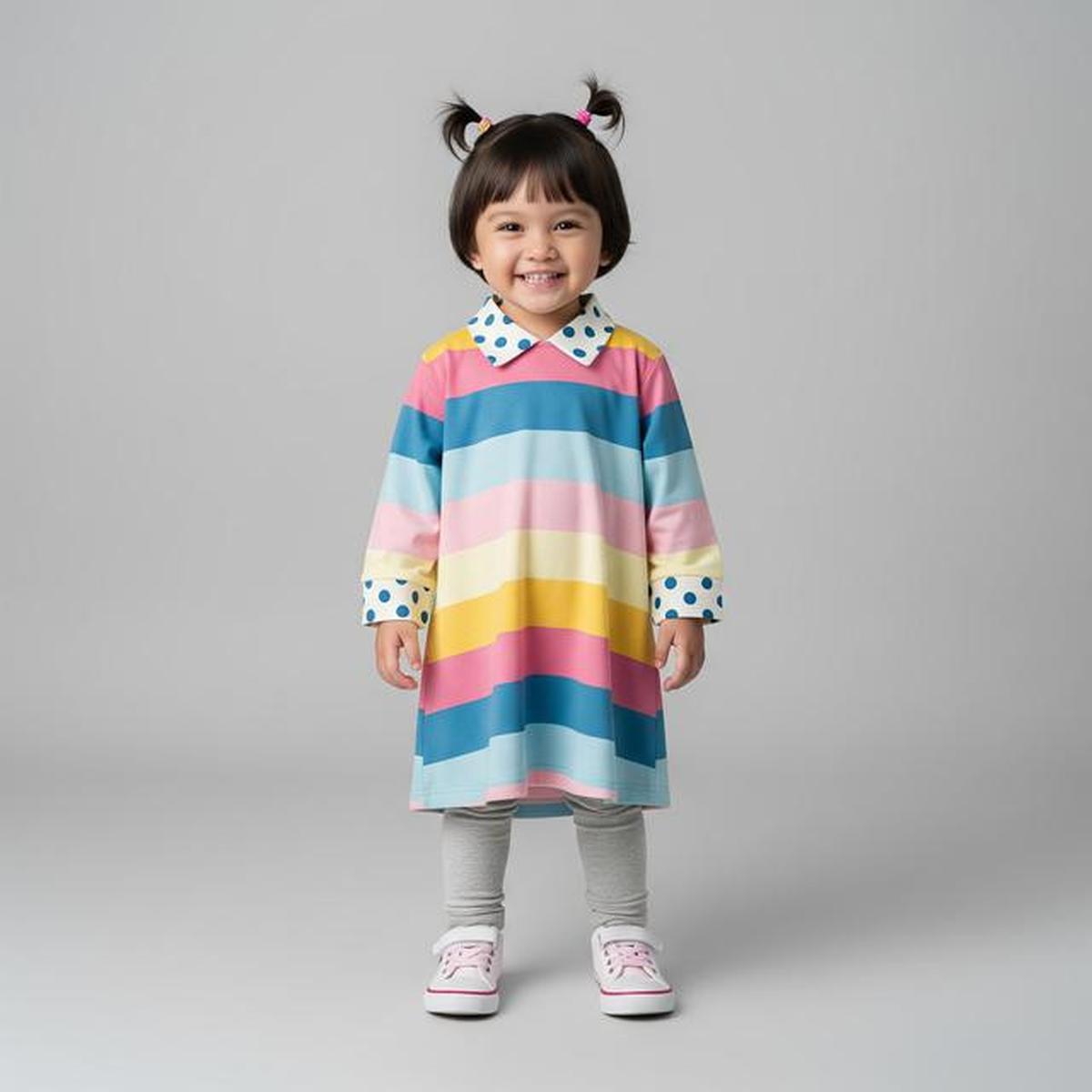 8 Model Baju Anak Perempuan 1-5 Tahun Motif Polkadot &amp; Stripe, Lucu dan Nyaman Dipakai