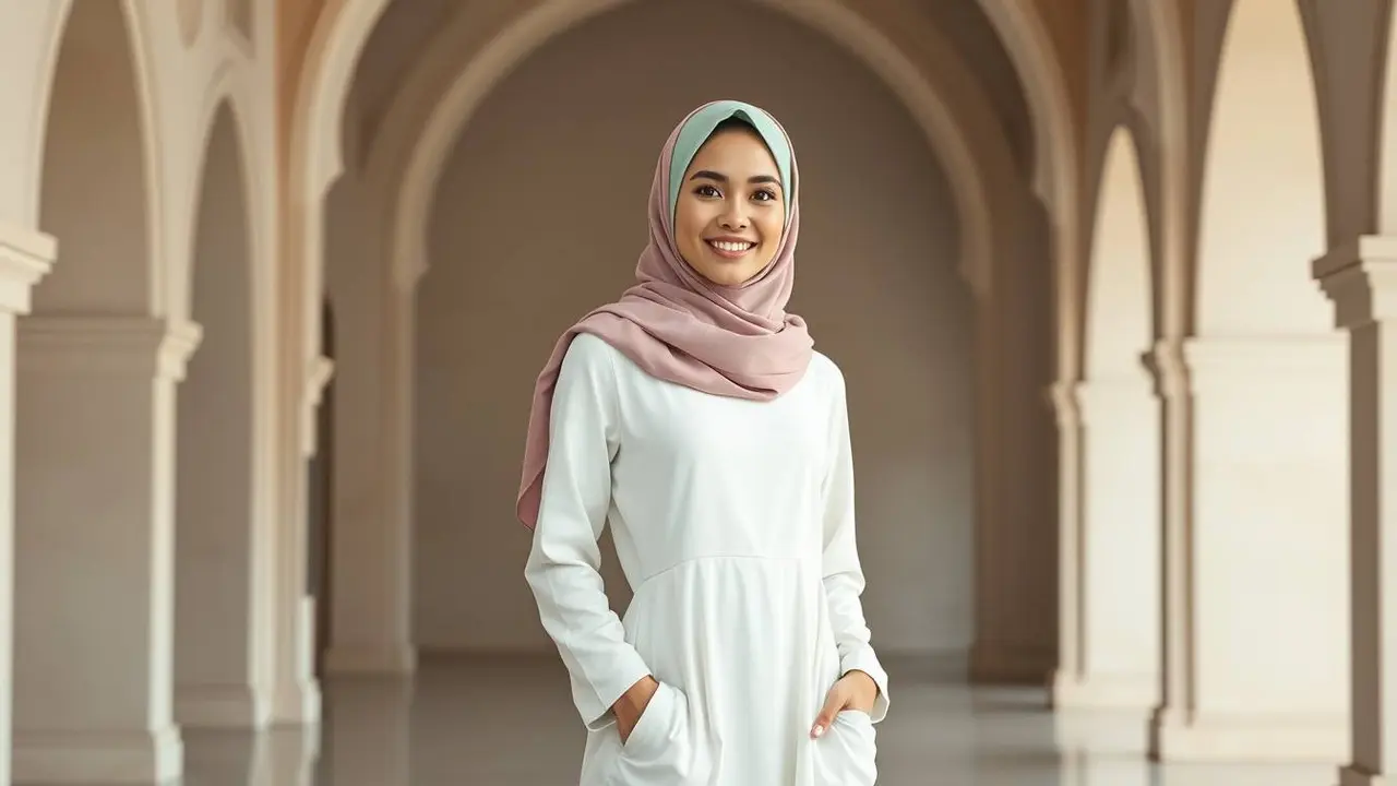baju putih kerudungnya warna apa