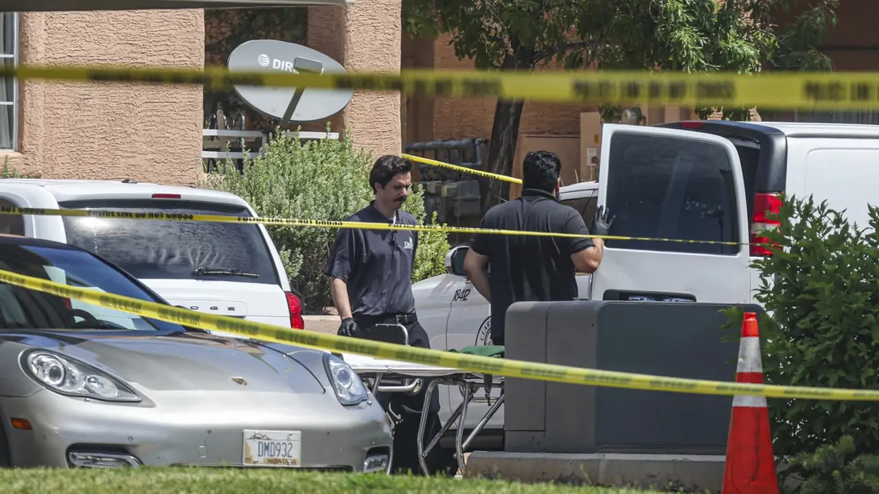Lokasi penembakan di Las Vegas, AS. (AP)