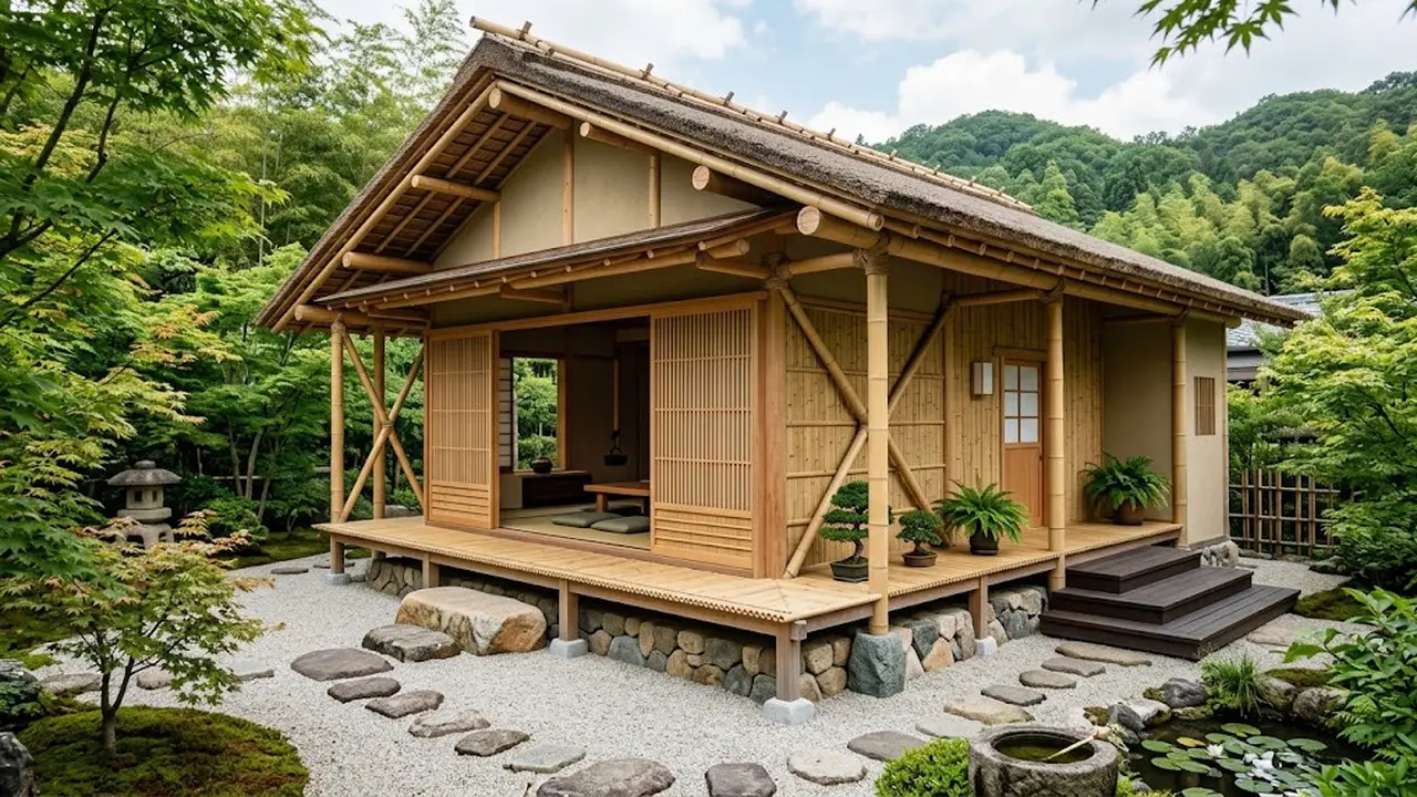 Desain Rumah Bambu Jepang