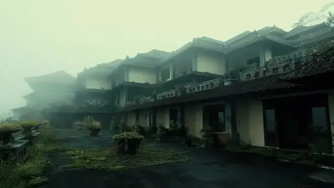 Potret mencekam hotel milik Tommy Soeharto yang cocok untuk wisata horor (Sumber: YouTube/Ric snt)