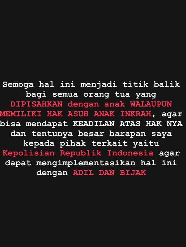 Unggahan Tsania Marwa. (Foto: Dok. Instagram @tsaniamarwa54)