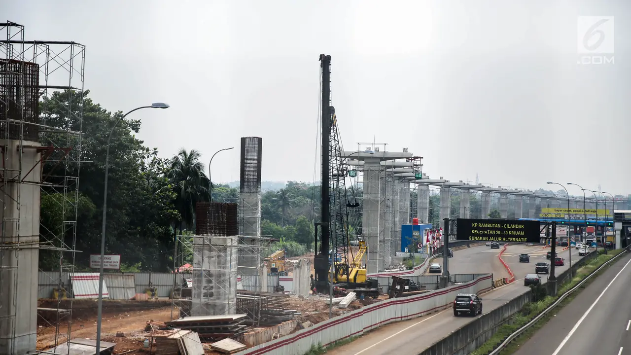 Rampung 2019, Progres Pengerjaan LRT di Cibubur Sudah 40 Persen