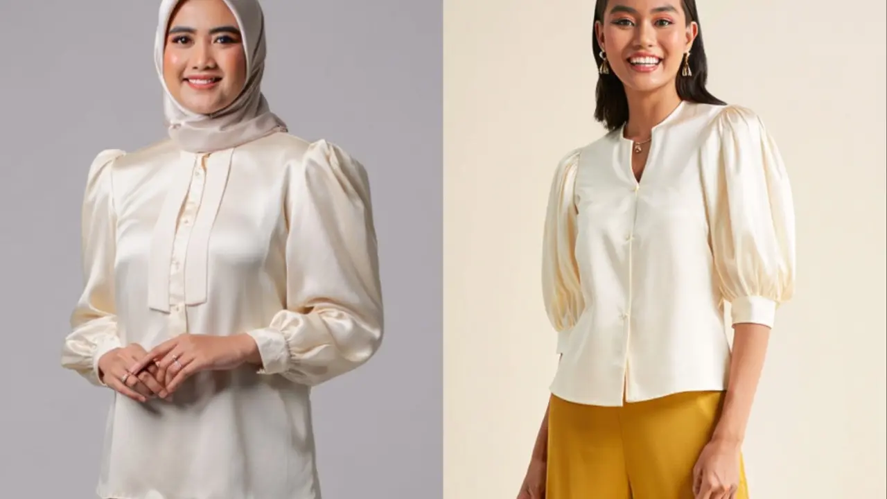 Model Blouse Lengan Gigot/Ilustrasi gambar oleh AI