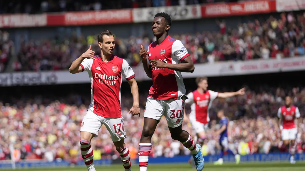 Eddie Nketiah - Arsenal - Liga Inggris - 8 Mei 2022 -1