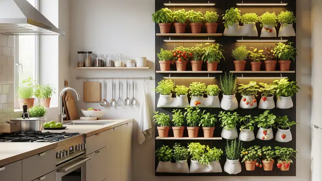 Model Kebun Sayur Rumahan yang Menyatu sama Dapur (AI)