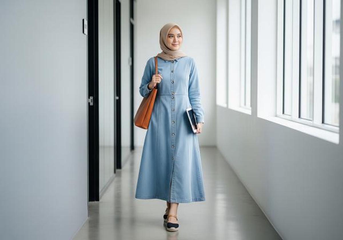 Wardrobe Gamis Kantor Minimalis, 5 Warna Aman yang Bisa Dipadu-padankan Sepekan Penuh