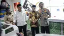Kapolri Jenderal Pol Idham Azis menyambangi kantor Pengurus Besar Nadhatul Ulama (PBNU) di Jakarta Pusat, Selasa (12/11/2019). Dalam kunjungannya, Kapolri langsung disambut oleh Ketua Umum PBNU Said Aqil Siradj beserta jajaran di ruanganya. (Liputan6.com/Faizal Fanani)