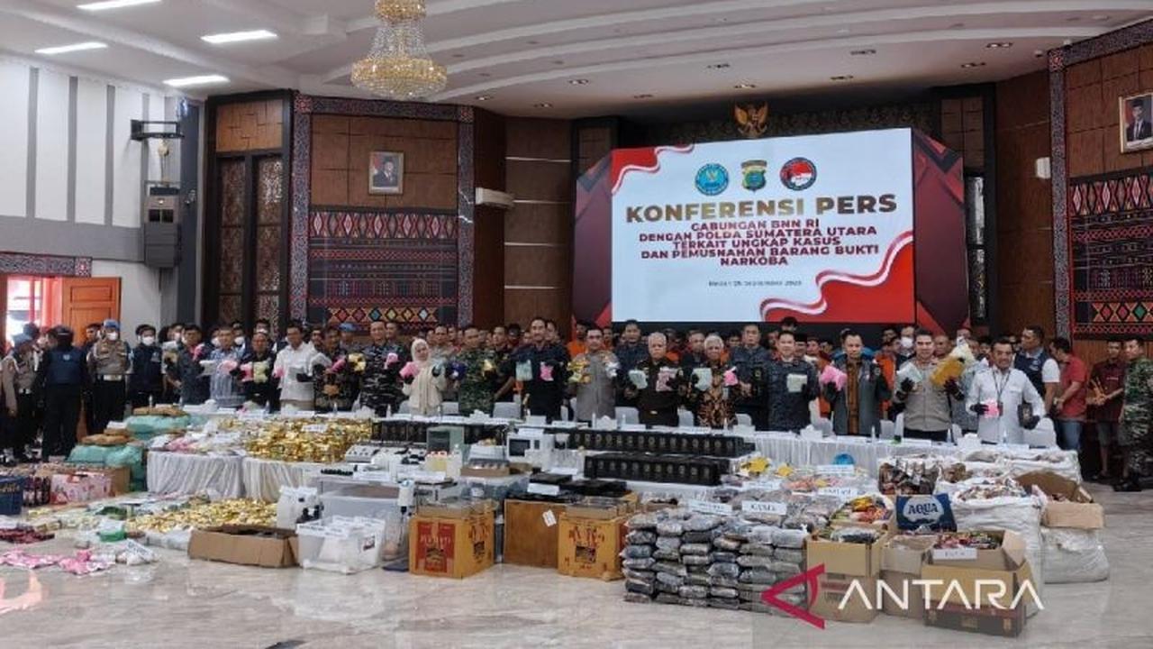 Selamatkan 7,8 Juta Jiwa, BNN dan Polda Sumut Ungkap Penyitaan Narkoba BNN Sumut 1,7 Ton dalam Operasi Gabungan