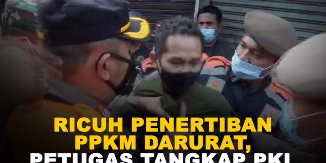 VIDEO: Ricuh Penertiban PPKM Darurat, Petugas Tangkap PKL