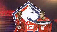 Lille - Ilustrasi Leny Yoro dan Eden Hazard (Bola.com/Adreanus Titus)