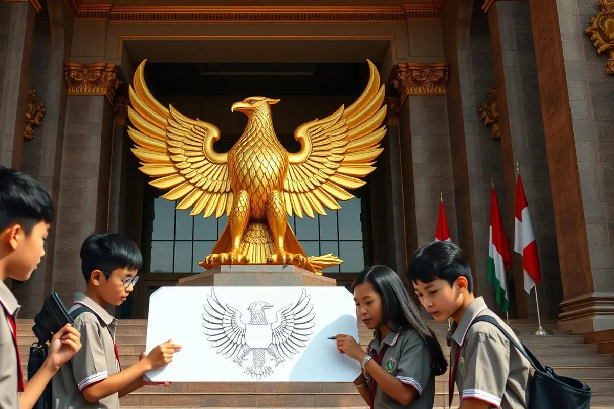 cara menggambar burung garuda