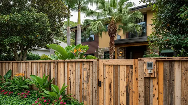 Pagar Kayu Motif Serat Kasar