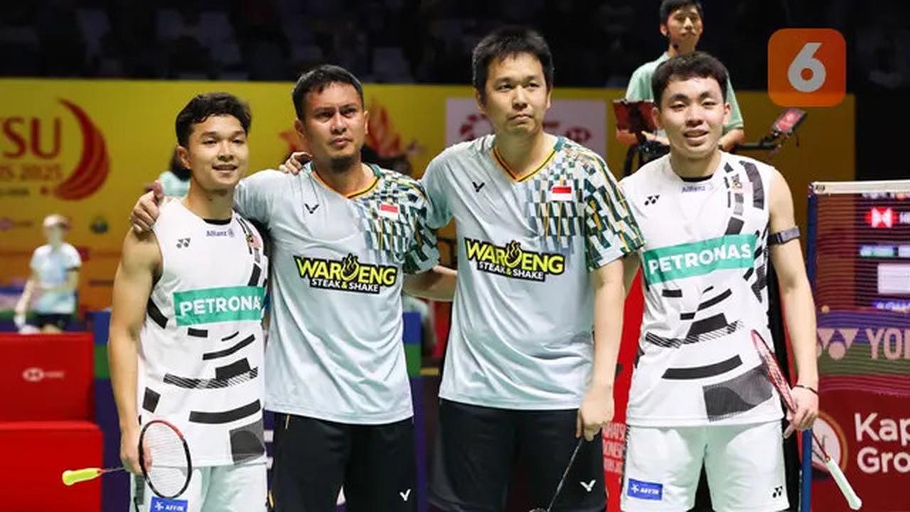 Foto: Momen Hendra Tegarkan Ahsan, Akhir Perjalanan The Daddies Terhenti di 16 Besar Indonesia Masters 2025