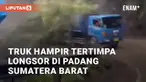 Beredar video viral terkait truk yang hampir tertimpa tanah longsor. Peristiwa ini terjadi di  Kota Padang, Sumatera Barat. Jumat (17/5/2024)