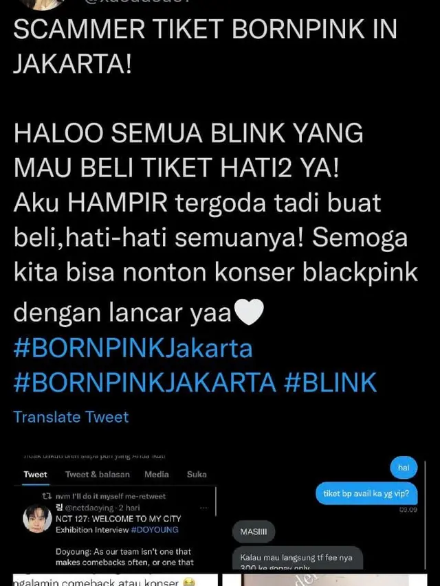Penipuan Tiket konser Blackpink di Twitter