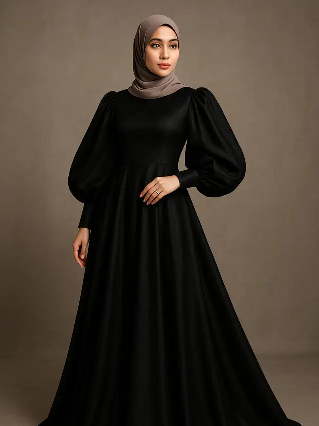 13 Model Gamis Hitam Mewah untuk Pesta, Tampilan Elegan dan Anggun di 2025
