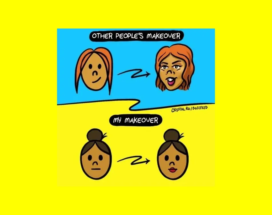 Melihat make over karya orang lain dan diri sendiri. (Sumber foto: buzzfeed.com)