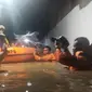 Banjir melanda sebagian wilayah Cepu, Blora, Jawa Tengah, akibat hujan dengan intensitas tinggi mengguyur kawasan tersebut dari sore hingga Rabu malam (19/10/2022).