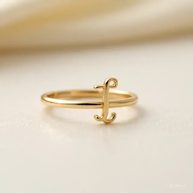 Ilustrasi Cincin Emas Inisial (created by Meta AI)
