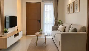 8 Desain Ruang Tamu Sempit di Rumah yang Langsung Menghadap Pintu, Tetap Estetis Meski Lahan Terbatas