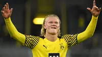 Erling Haaland sudah menjadi incaran Manchester United era kepelatihan Solskjaer kala masih bermain di Molde. Sayangnya, Setan Merah selalu gagal mendapatkannya, kalah dari RB Salzburg dan Dortmund. (Foto: AFP/Ina Fassbender)